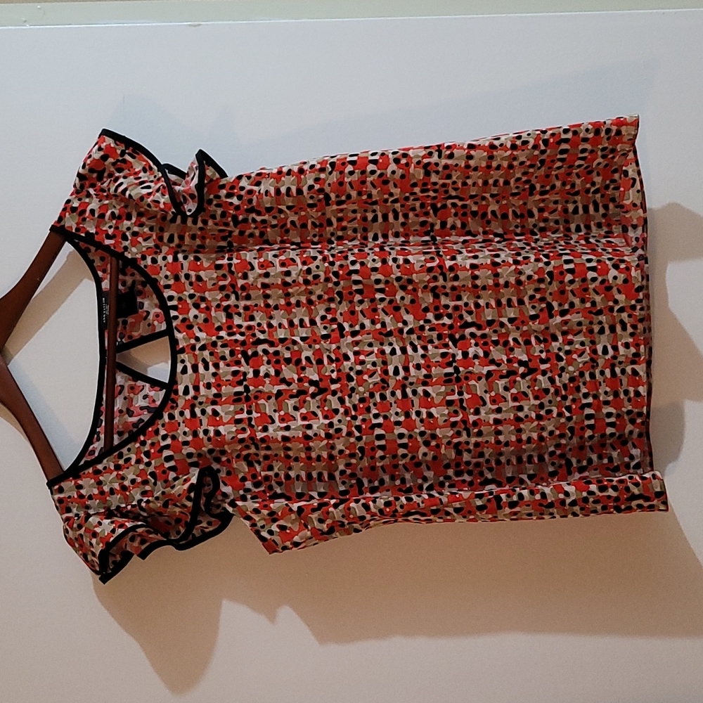 Multi colored short sleeve blouse